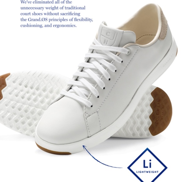 Cole Haan GrandPro Tennis White Leather Sneakers - Picture 5 of 12